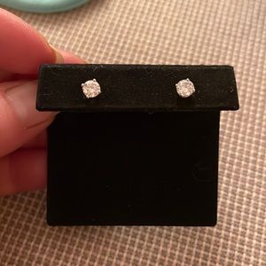 3/4 carat lab created Diamond stud earrings 10k gold.
